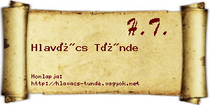 Hlavács Tünde névjegykártya